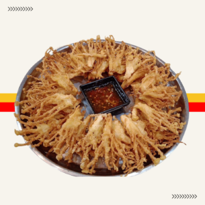 Crispy Fried Enoki Mushroom เห็ดเข็มทองทอดกรอบ